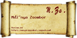 Mánya Zsombor névjegykártya
